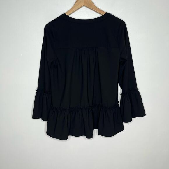 Tuckernuck Pomander Place Crepe Kenzo Top Womens Small Black Minimalist Preppy - Picture 7 of 9